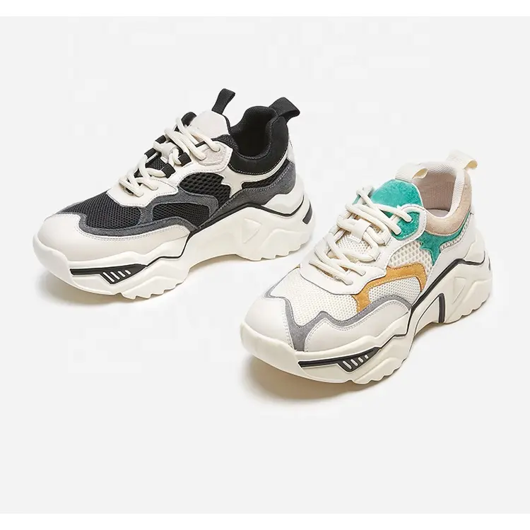 China Brand Customized High Quality Lace-up Mesh Breathable Walking Sport Shoes Clunky Shoes Girls