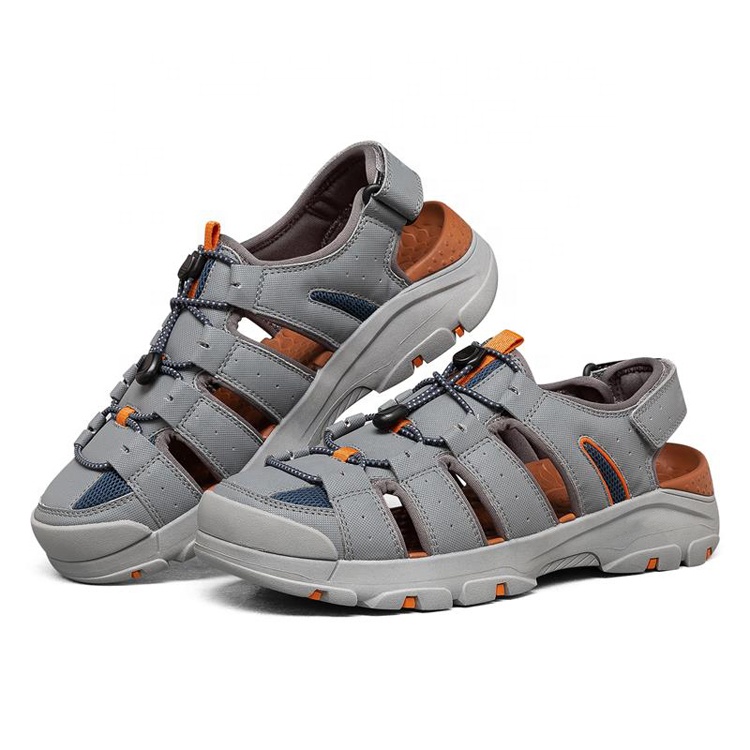 Grey OEM Accept JIAN ER Rubber EVA China Brand Customized Summer Outdoor Beach MD Synthetic Blue Men Boys Closed-toe Sandals